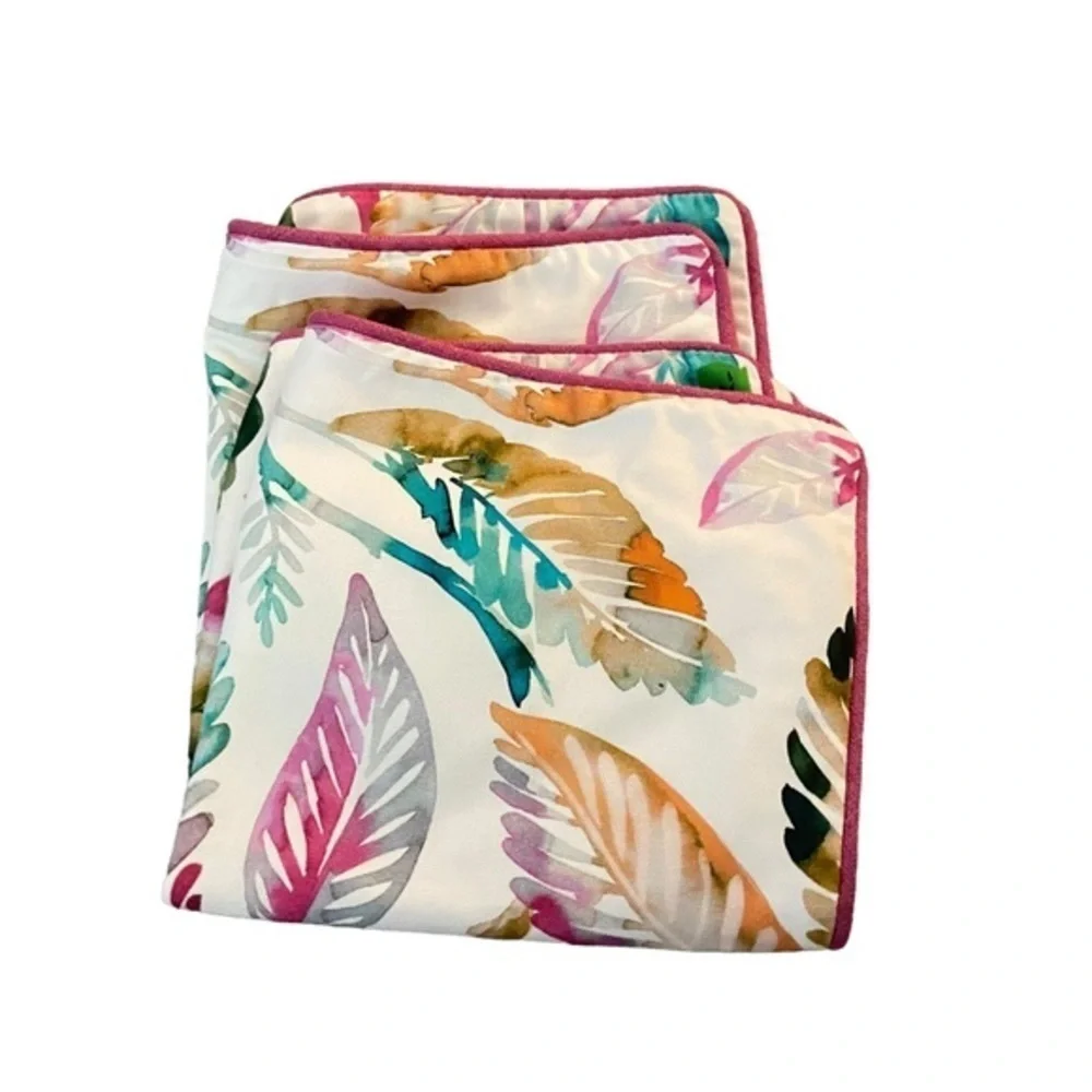 Custom Hot Pink Trimmed Leaf Botanical Print Throw Pillow Covers 22